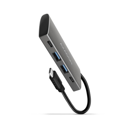 Концентратор AXAGON USB-C to 2xUSB-A + 2xUSB-C 10Gbps 0.13m gray (HMC-4G2)