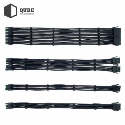 Кабель Qube для блока питания QUBE 1*24P MB, 2*4+4P CPU,2*6+2P VGA Bla (QBWSET24P2x8P2x8PBB)