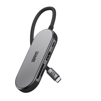 Концентратор Armorstandart USB-C to HDMI 4K, PD, 3USB, SD, microSD Grey (ARM69366)