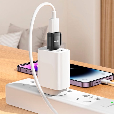 Перехідник UA31C USB-C M to USB F OTG Black HOCO (6942007628129)
