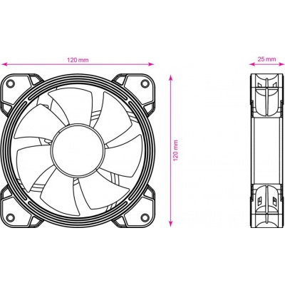 Кулер для корпуса 2E GAMING AIR COOL (ACF120B-RGB) (2E-ACF120B-RGB)