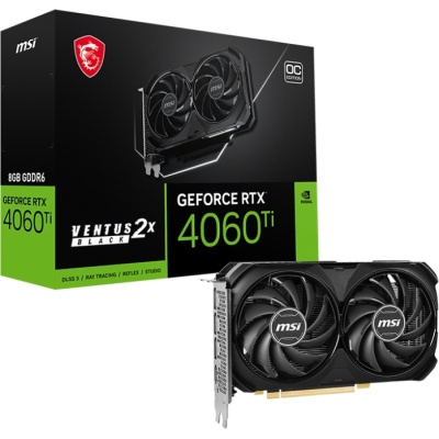 Відеокарта MSI GeForce RTX4060Ti 8Gb VENTUS 2X BLACK OC (RTX 4060 Ti VENTUS 2X BLACK 8G OC)