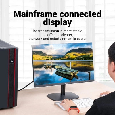 Кабель мультимедійний VGA M to VGA M 20.0m black Vention (DAEBQ)