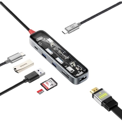 Концентратор Promate USB-C 7-in-1 Promate transhub-lite (transhub-lite)