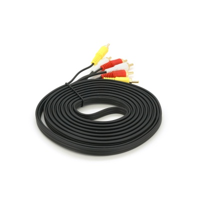 Кабель мультимедійний 3xRCA M to 3xRCA M 5.0m black Voltronic (YT-3хRCA(M)/3хRCA(M)-5.0G)