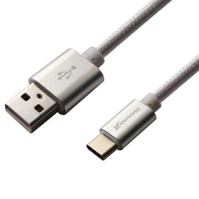Дата кабель USB 2.0 AM to Type-C 1.0m Silver Grand-X (FC01)