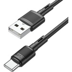 Дата кабель USB 2.0 AM to USB-C 1.0m 3A PVC X83 black HOCO (6931474770905)