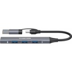 Концентратор Canyon hub DS-02 4in1 USB-A/C Grey (CNS-TDS02G)