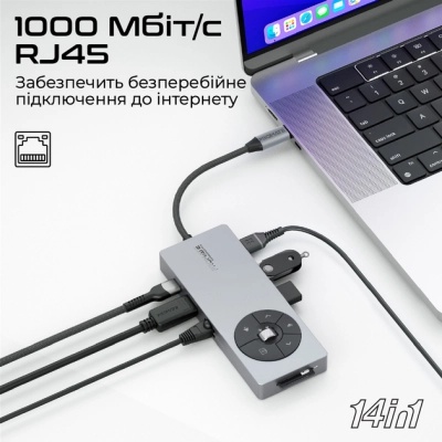 Концентратор Promate USB-C 14-in-1 Promate comandhub-pro (comandhub-pro)