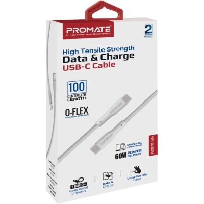 Дата кабель USB-C to USB-C xcord-cc.white Promate (xcord-cc.white)