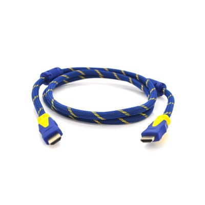 Кабель мультимедійний HDMI M to HDMI M 5.0m V1.4 blue yellow Merlion (YT-HDMI(M)/(M)NY/BL-5.0m)