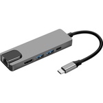 Концентратор Prologix USB3.1 Type C to HDMI+2*USB3.0+USB C PD+Lan (PR-WUC-103B)