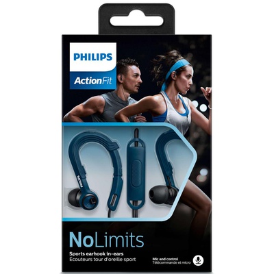 Наушники PHILIPS SHQ3405 ActionFit Mic Blue (SHQ3405BL/00)