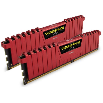 Модуль памяти для компьютера DDR4 8GB (2x4GB) 2400 MHz LPX Red CORSAIR (CMK8GX4M2A2400C16R)