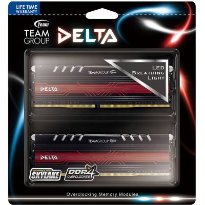 Модуль памяти для компьютера DDR4 8GB (2x4GB) 2400 MHz T-Force Delta Blue LED Team (TDTBD48G2400HC15ADC01)