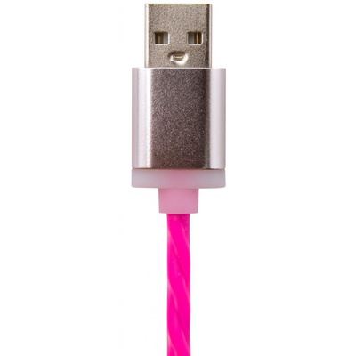 Дата кабель LogicPower USB 2.0 -> Lightning 1м R-P (силикон) красно-розовый /Ret (5141)