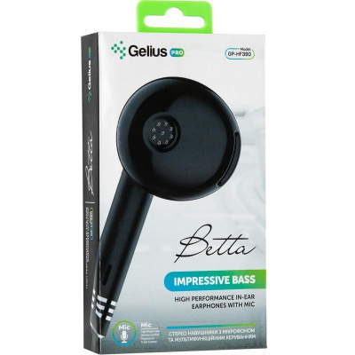 Наушники Gelius Pro GP-HF390 Betta Black with mic + button call answering (00000074844)