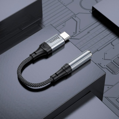 Перехідник USB-C to 3.5mm F 0.12m Black HOCO (6942007608886)