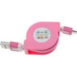 Дата кабель USB 2.0 AM to Micro 5P 1.0m TKX-66 Flat Pink TOTO (F_57475)