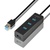 Концентратор AXAGON USB 3.1 to 4xUSB 3.0 1.2m + cable USB to Micro 5P black (HUE-S2BL)