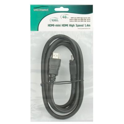 Кабель мультимедийный HDMI A to HDMI C (mini), 1.4m Greenwave (R0004732)