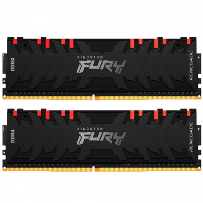 Модуль пам'яті для комп'ютера DDR4 16GB (2x8GB) 4000 MHz Renegade RGB Black Kingston Fury (ex.HyperX) (KF440C19RBAK2/16)