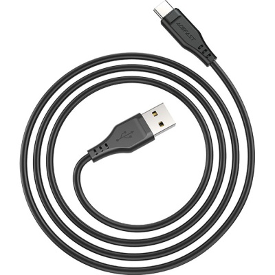 Дата кабель USB 2.0 AM to Type-C 1.2m 3.0A TPE C3-04 Black Acefast (6974316280866)