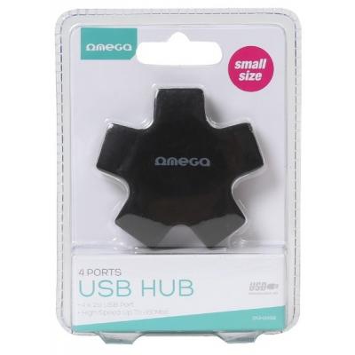 Концентратор Omega 4 Port USB 2.0 Hub Star black (OUH24SB)