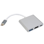 Концентратор Patron USB-C to HDMI + USB 3.0 + USB-C 0.1m black (ADAPT-PN-TYPE-C-HUB)