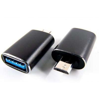 Перехідник OTG USB 2.0 AF to Micro 5P black Dengos (ADP-017)