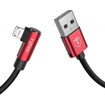 Дата кабель USB 2.0 AM to Micro 5P 1.2m 3A for Gaming Black/Red T-Phox (T-M804 Black/Red)