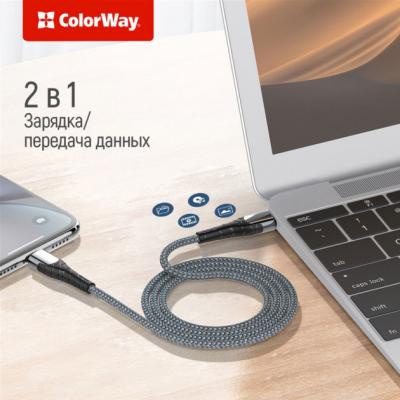 Дата кабель USB-C to Lightning 2.0m ColorWay (CW-CBPDCL036-GR)