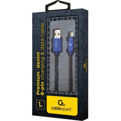 Дата кабель USB 2.0 AM to Lightning 1.0m Cablexpert (CC-USB2J-AMLM-1M-BL)