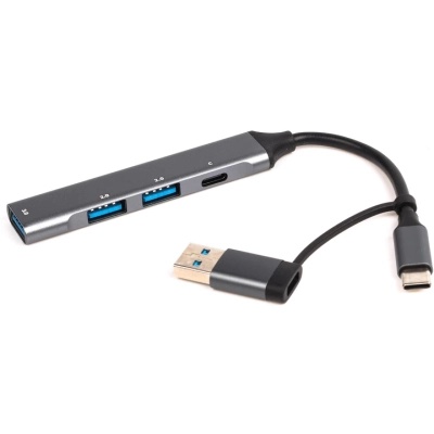 Концентратор Maxxter USB-C + USB-A to 1xUSB 3.0 + 2xUSB 2.0 + 1xUSB-C (HU3C-4P1CN-01)