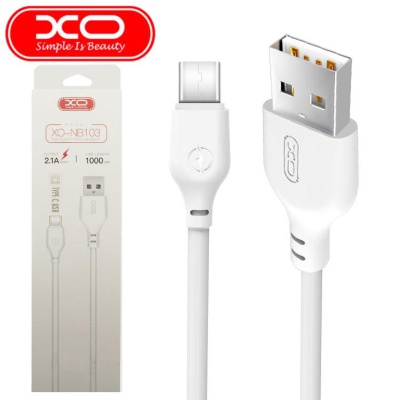 Дата кабель USB 2.0 AM to USB-C 1.0m 2.1A white XO (XO-NB-103-TC-1-WH)