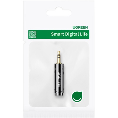 Перехідник 3.5mm M to 6.35mm F AV168 black UGREEN (60711)