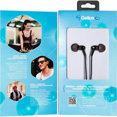 Наушники Gelius Air Proton GA-WE-002 Black with mic + button call answering (00000074838)