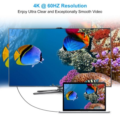 Кабель мультимедійний USB-C to DisplayPort 1.8m 4K 60Hz Choetech (XCP-1801BK)