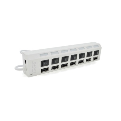 Концентратор Voltronic USB 2.0 to 7xUSB with switches white (YT-H7SHS-W)