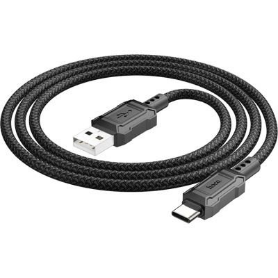 Дата кабель USB 2.0 AM to USB-C 1.0m Leader charging X94 black HOCO (6931474794291)