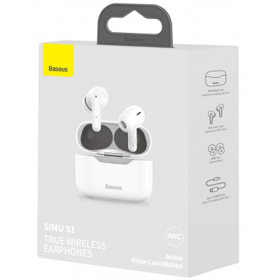 Наушники Baseus SIMU ANC TWS S1 White