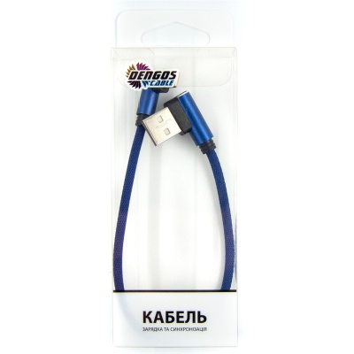 Дата кабель USB 2.0 AM to Lightning 0.25m blue Dengos (NTK-L-UG-SHRT-SET-BLUE)