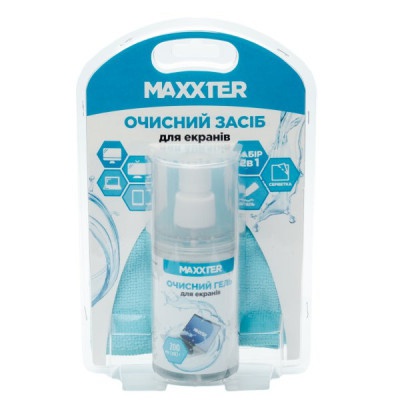Спрей для очищення Maxxter GEL for TFT/LCD 200ml + mictofiber 25х25 (CSG-SCR200-01)