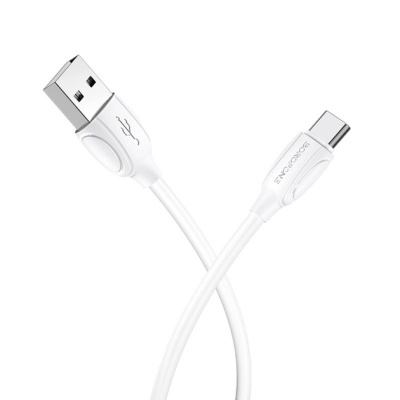 Дата кабель USB 2.0 AM to USB-C 1.0m 3A white BOROFONE (6931474701800)