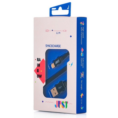 Дата кабель JUST Rainbow Lightning USB Cable Black (LGTNG-RNBW-BLCK)