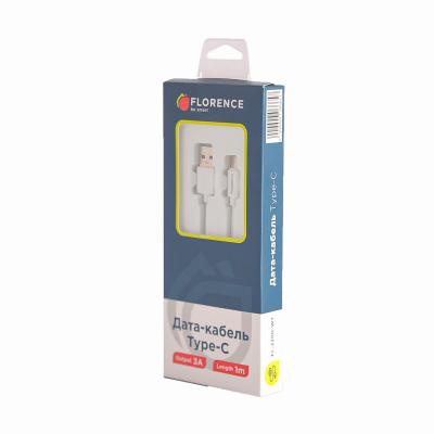 Дата кабель USB 2.0 AM to Type-C 1.0m 3A White Florence (FL-2200-WT)