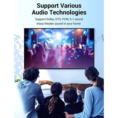 Кабель мультимедійний Optical Toslink 1.0m gray Vention (BAVHF)