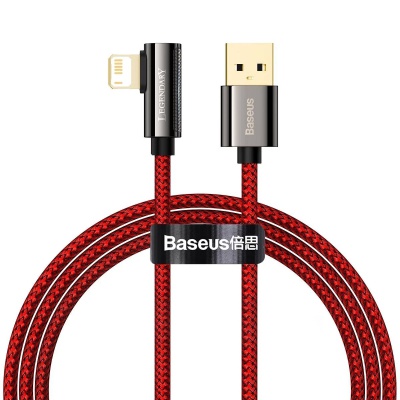 Дата кабель USB 2.0 AM to Lightning 2.0m CACS 2.4A 90 Legend Series Elbow Red Baseus (CACS000109)