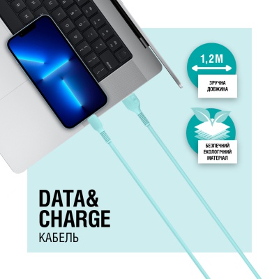 Дата кабель USB 2.0 AM to Type-C 1.2m AL-CBCOLOR-T1MT Mint ACCLAB (1283126518256)