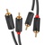 Кабель мультимедійний 2xRCA M to 2xRCA M 1.5m AV104 black Ugreen (10517)